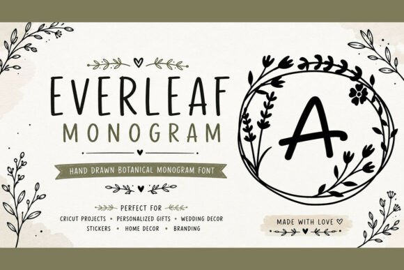 Everleaf Monogram Font